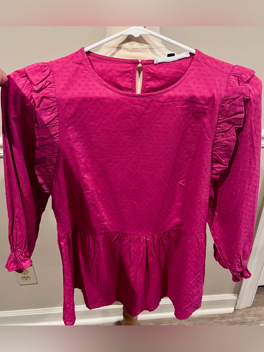 Michelle McDowell Fuchsia Ruffled Sleeve Blouse